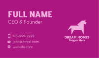 Pink Unicorn Origami Business Card
