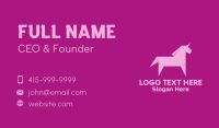 Pink Unicorn Origami Business Card Design