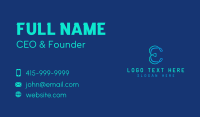 Digital Startup Letter E Business Card