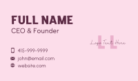 Pink Feminine Lettermark Business Card