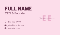 Pink Feminine Lettermark Business Card