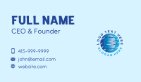 Blue Technology Globe Business Card Design