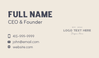 Modern Minimalist Feminine Wordmark Business Card Design