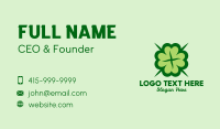 Green Lucky Clover  Business Card