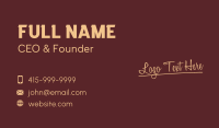 Tilted Script Wordmark Business Card