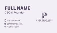 Cyber Technology Letter P Business Card Design