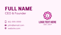 Geometric Flower Letter  Business Card Design