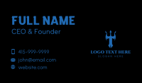 Blue Trident Letter T Business Card