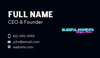 Neon Decoration Wordmark Business Card Image Preview