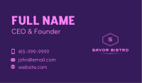 Neon Pink Futuristic Letter Business Card