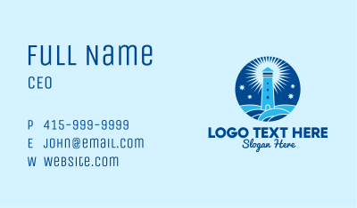 Starry Night Lighthouse  Business Card Image Preview