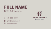 Vintage Calligraphy Letter G Business Card Design