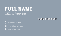 Generic Business Wordmark  Business Card