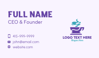 Purple Coffee Cup Business Card Design