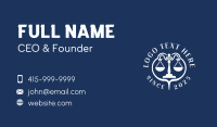 Law Justice Scale Business Card