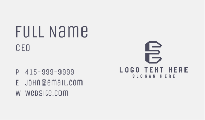 Industrial Steel Construction Letter E Business Card