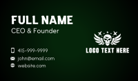 Rustic Skull Wings Stars Business Card