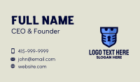 Blue Keyhole Shield Business Card