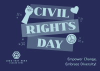 Bold Civil Rights Day Stickers Postcard